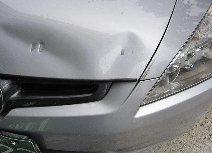 혼다 어코드 본넷 찌그러짐 판금도색 시공[수입차도색 전 시공 후