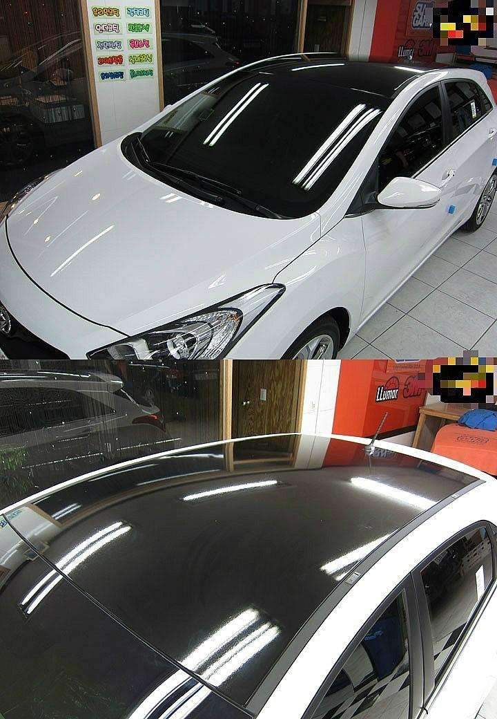 i30 유광루프스킨 필름에 따라 내구성이 다르다 시공 전