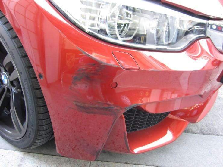 BMW M4 보험수리로 판금도색 작업-수입차 판금도색은 시공 전