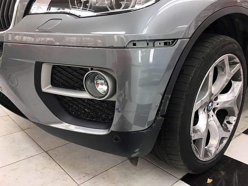 [마포구 본점 모터큐브] BMW X6 앞 범퍼 덴트 복 시공 전