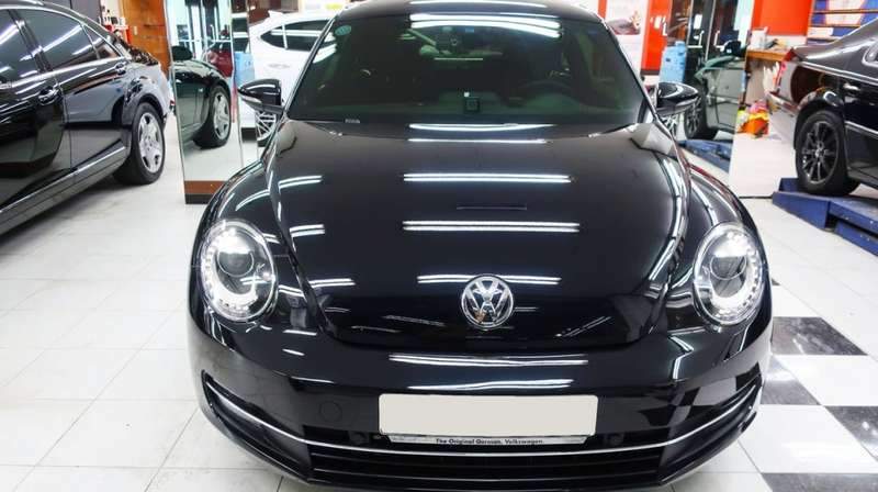 폭스바겐 더 비틀 앞 범퍼 덴트 덴트 시공 사진