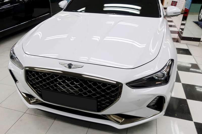 제네시스 G70 유리막 코팅 시공 사진