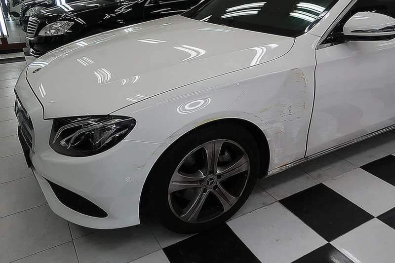 마포구 벤츠 E200 앞 범퍼 & 펜더 덴트 복원 및  시공 전