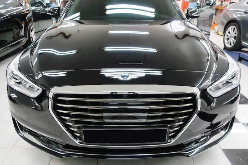 마포구 제네시스 EQ900 광택 복원 그리고 유리막 코 시공 후