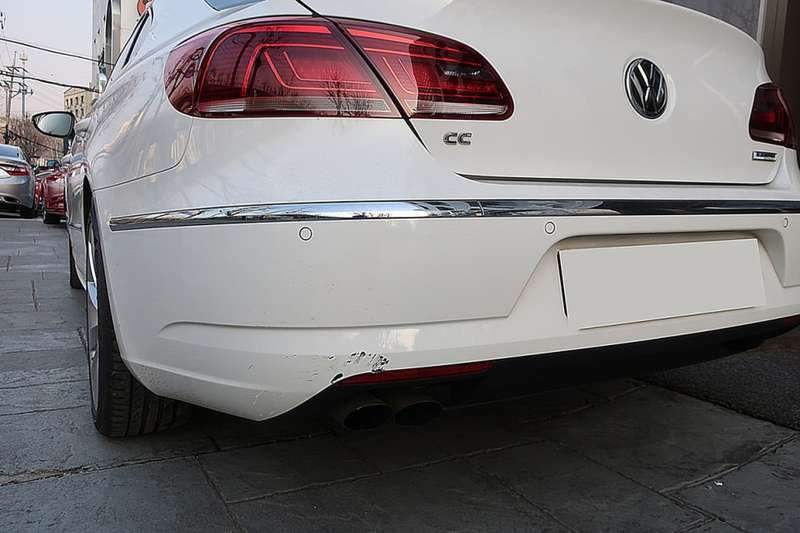 마포구 폭스바겐 파사트 CC 뒤 범퍼 덴트 복원 후 전 시공 전