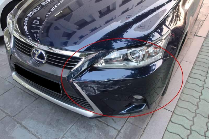 마포구 렉서스 CT200h 앞 범퍼와 펜더 부분 덴트  시공 전