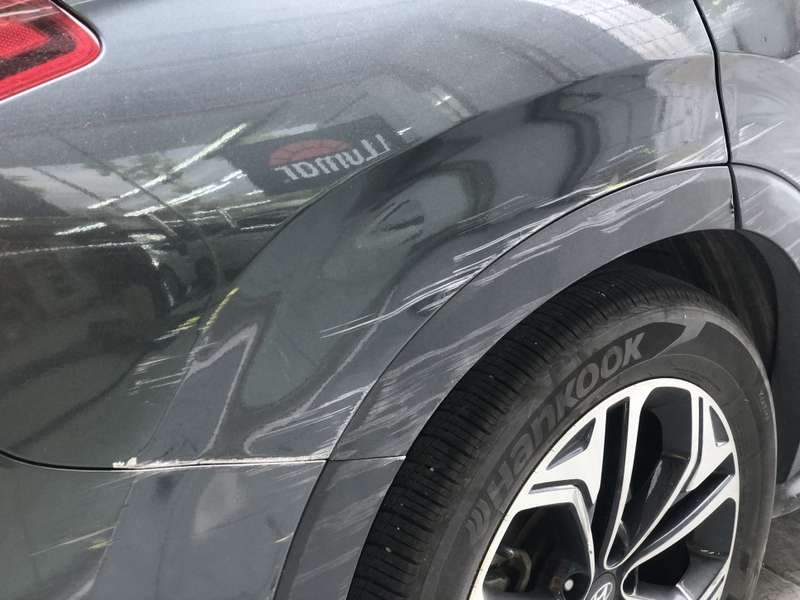 싼타페 덴트 시공 사진