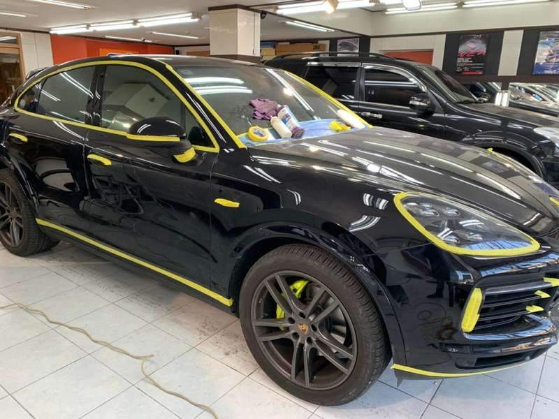 포르쉐 카이엔 유리막 코팅 시공 사진