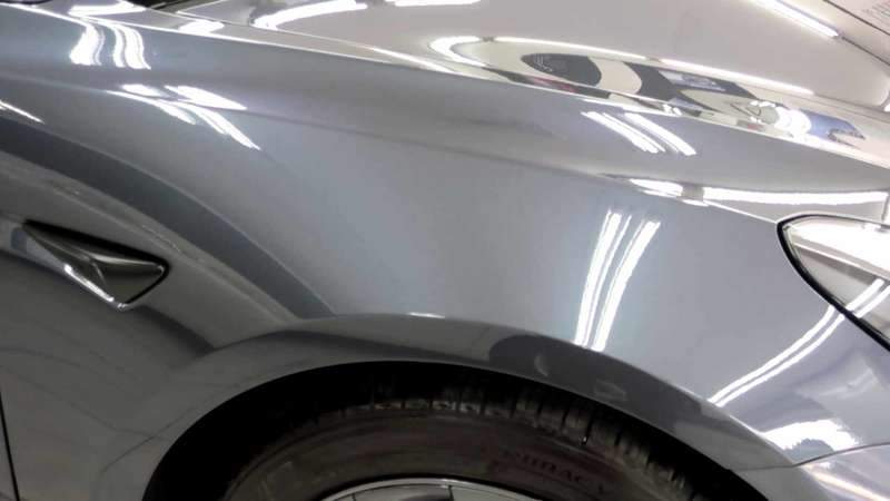 마포구 덴트 테슬라 모델 3 운전석 부분 앞 펜더 판금 시공 후